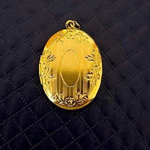 Elegant Gold Colored Floral Locket Pendant no chain